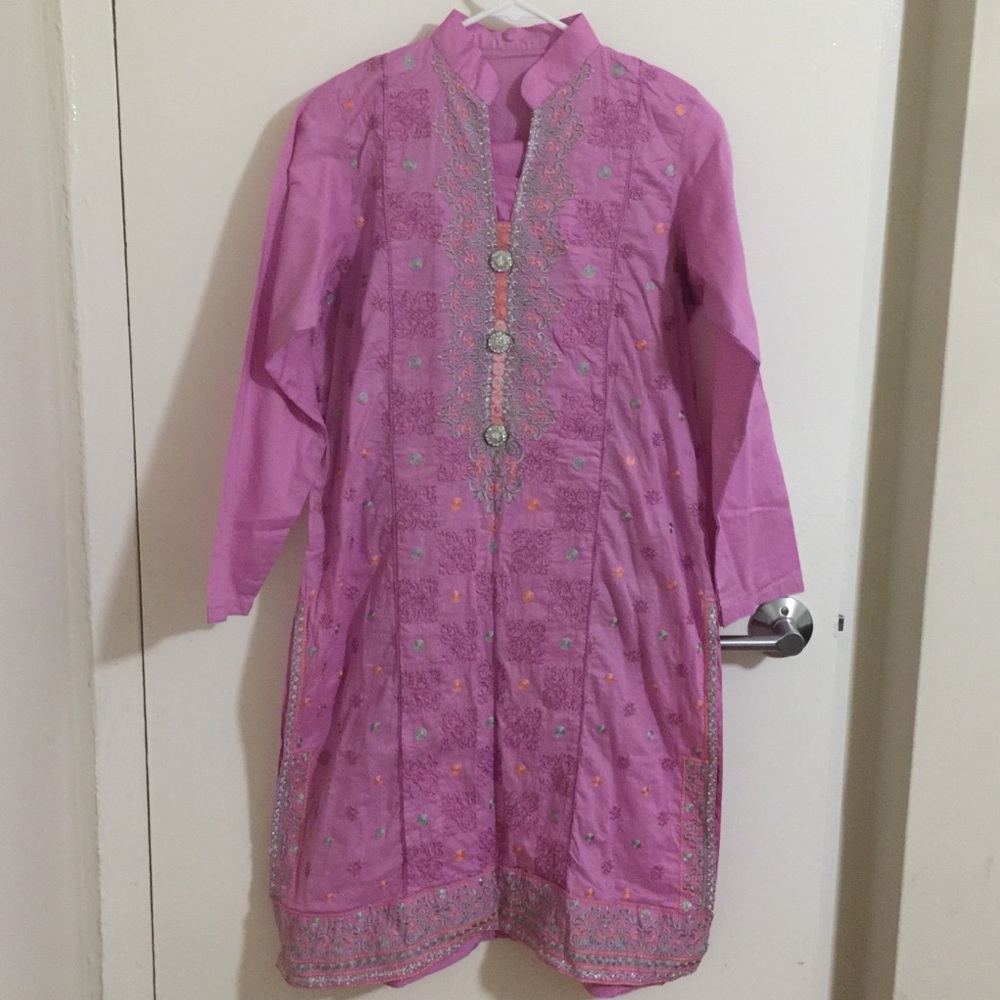 Cotton embroidery 3 piece suit large